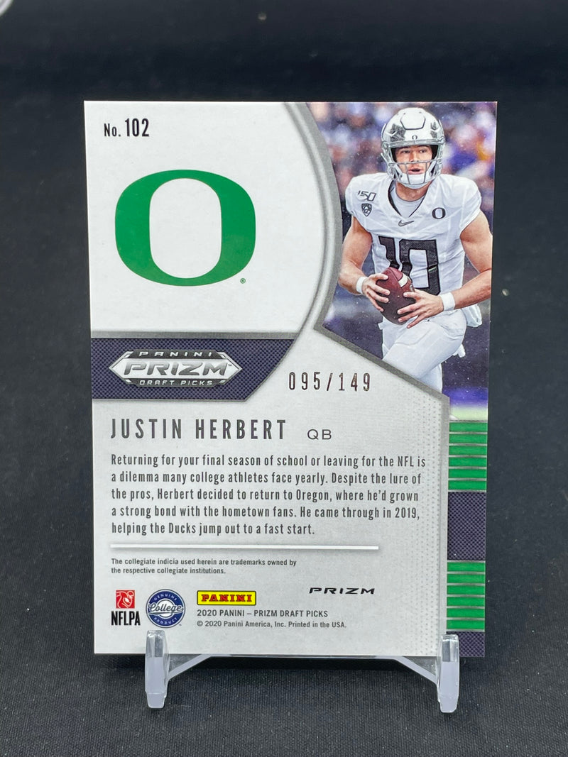 2020 PANINI PRIZM DRAFT PICKS - NEON ORANGE PRIZM - J. HERBERT - #102 - #'D/149 - RC