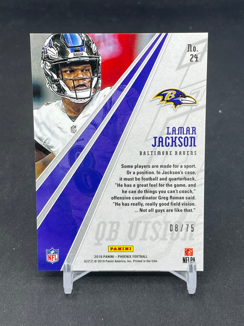 2019 PANINI PHOENIX - YELLOW - QB VISION - L. JACKSON - #24 - #'D/75