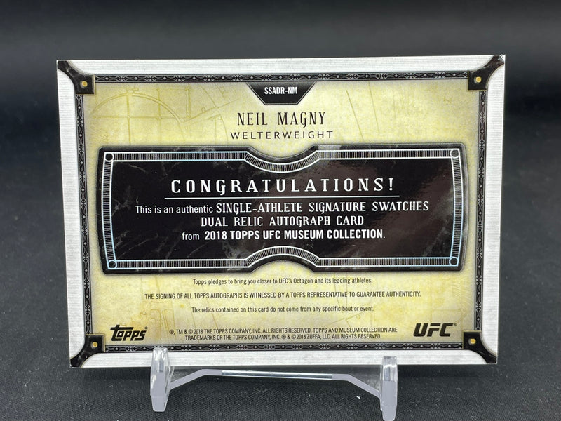 2018 TOPPS UFC MUSEUM COLLECTION - GOLD - N. MAGNY - #SSADR-NM - #'D/25 - DUAL RELIC - AUTOGRAPH