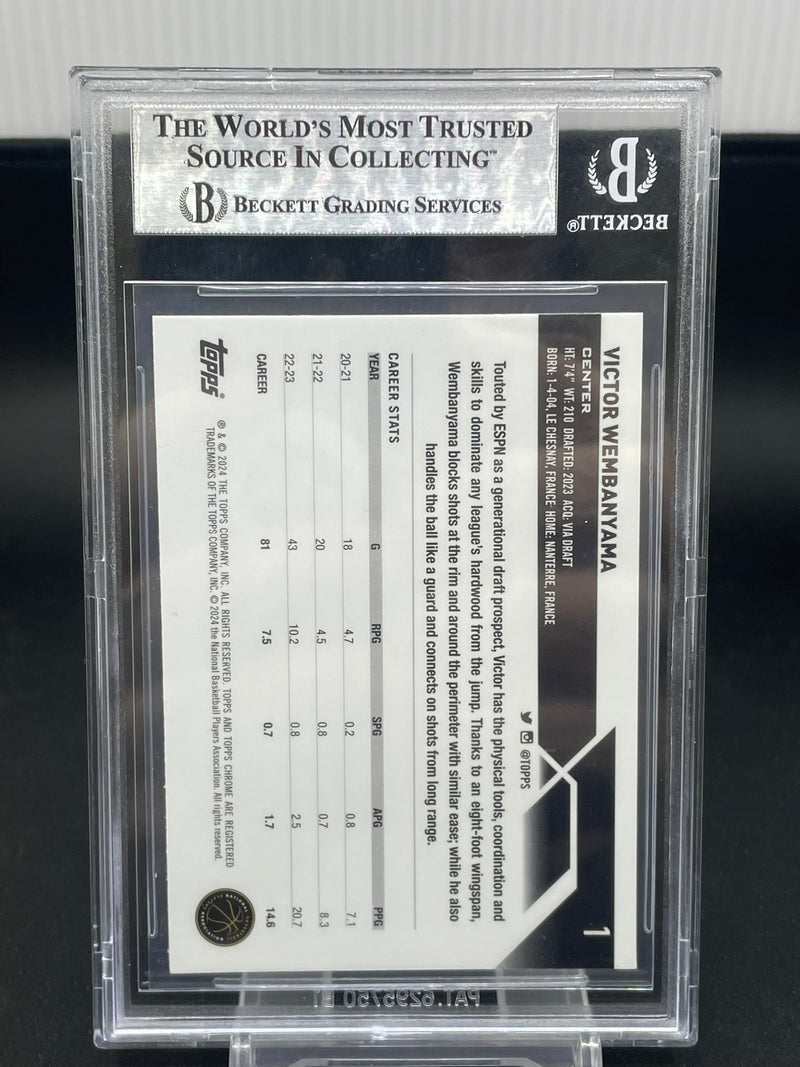 2023 TOPPS CHROME - GOLD REFRACTORS - V. WEMBANYAMA - #1 - #'D/50 - BGS 9 - RC