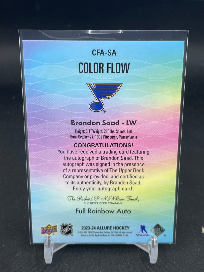 2023 UPPER DECK ALLURE - COLOR FLOW - FULL RAINBOW AUTO - B. SAAD -