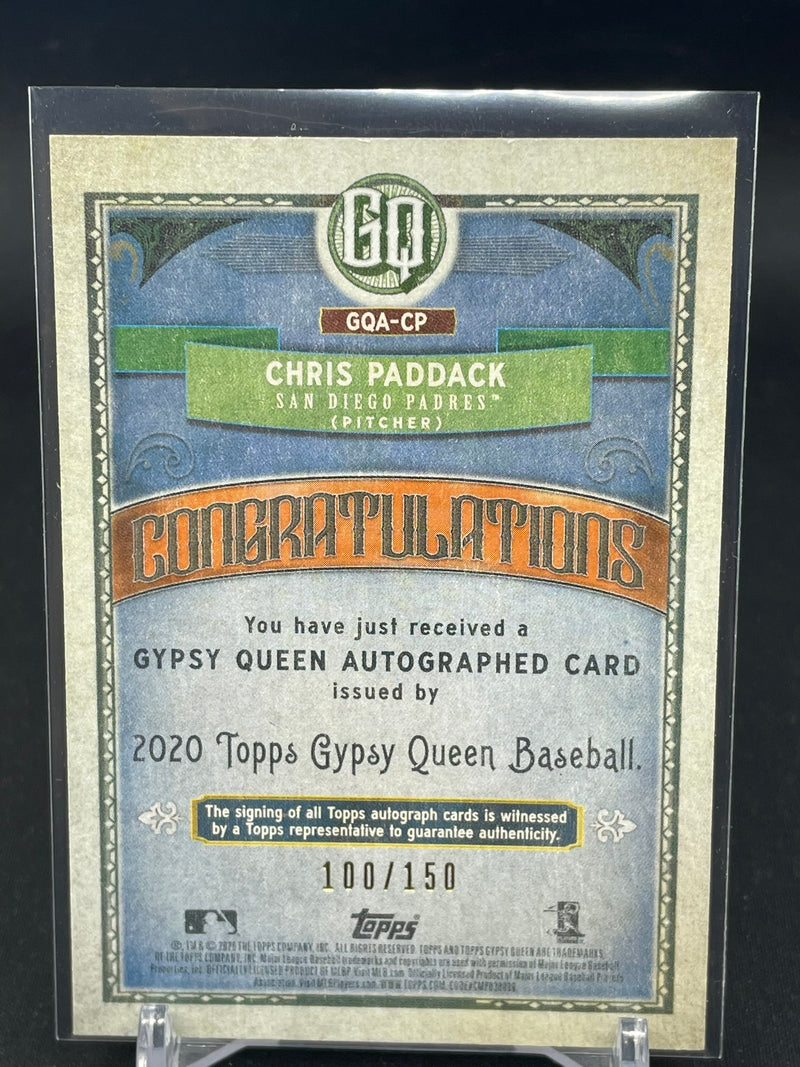 2020 TOPPS GYPSY QUEEN - BLUE - C. PADDACK - #GQA-CP - #'D/150 - AUTOGRAPH
