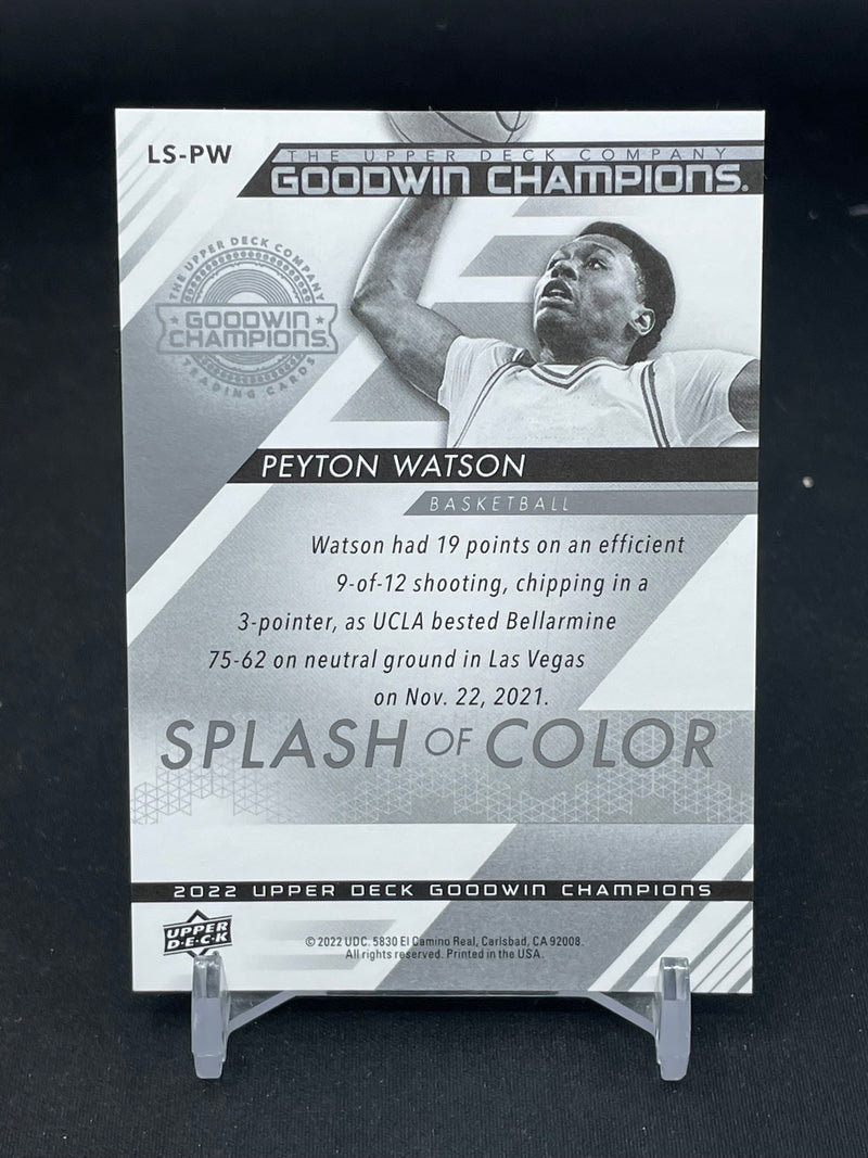 2022 UPPER DECK GOODWIN CHAMPIONS - LENTICULAR - SPLASH OF COLOR - P. WATSON -