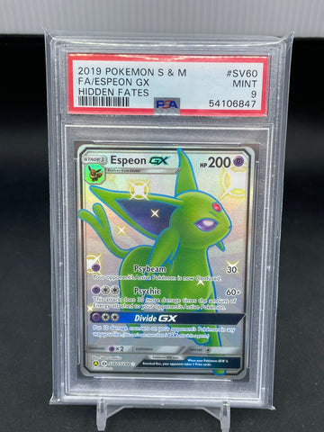 POKEMON - HIDDEN FATES - ESPEON GX - FULL ART - #SV60 - PSA 9