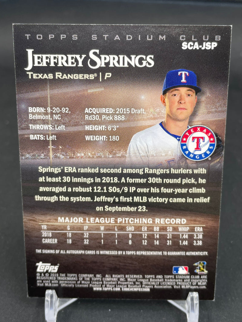 2019 TOPPS STADIUM CLUB - J. SPRINGS -