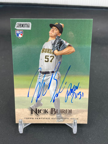 2019 TOPPS STADIUM CLUB - N. BURDI - #SCA-NB - AUTOGRAPH - RC