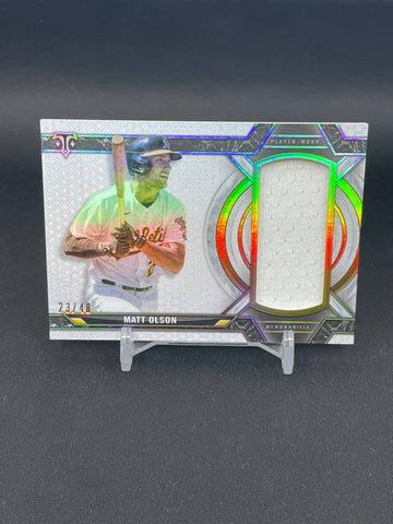 2021 TOPPS TRIPLE THEADS - SINGLE JUMBO RELIC - M. OLSON - #SJR-MOL - #'D/48 - RELIC