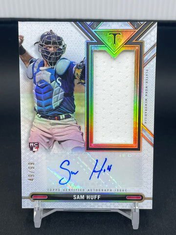 2021 TOPPS TRIPLE THREADS - AUTOGRAPH SINGLE JUMBO RELIC - S. HUFF - #ASJR-SH - #'D/99 - RELIC - AUTOGRAPH - RC