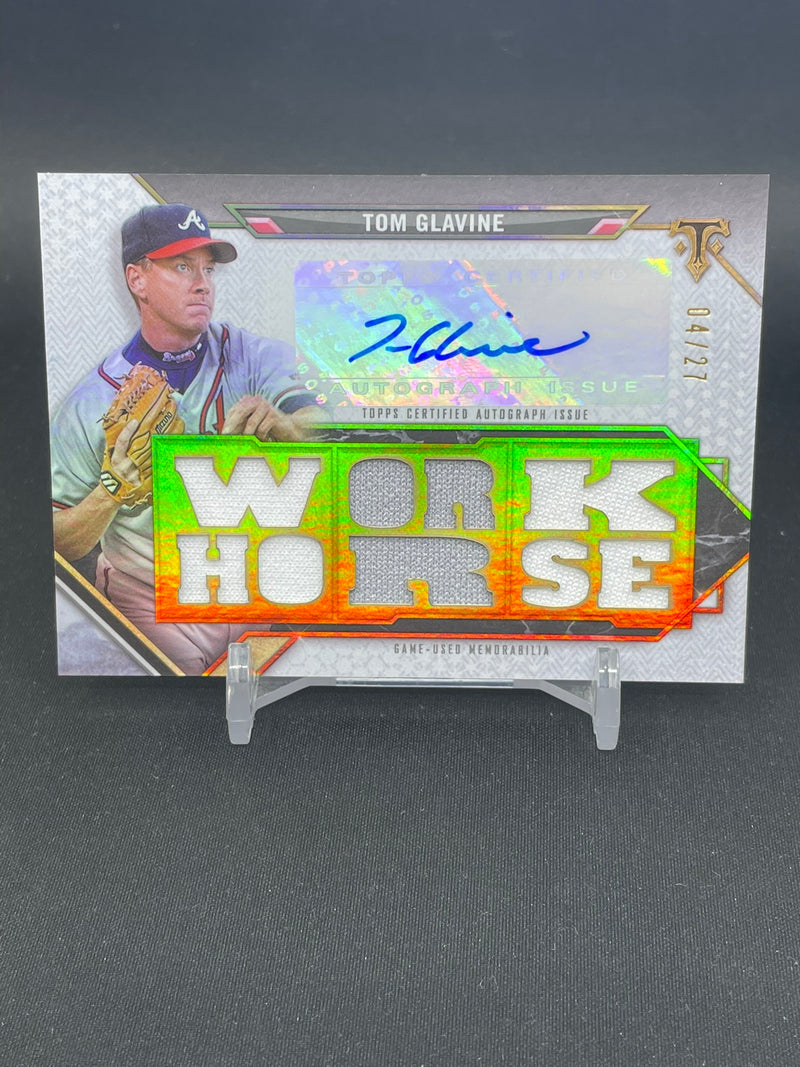 2021 TOPPS TRIPLE THREADS - T. GLAVINE - #TTAR-TG2 - #'D/27 - RELIC - AUTOGRAPH