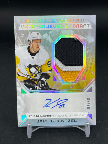 2025 UPPER DECK BLACK DIAMOND - VETERAN JEWELS OF THE DRAFT - J. GUENTZEL - #VJO-JG - #'D/49 - RELIC - AUTOGRAPH