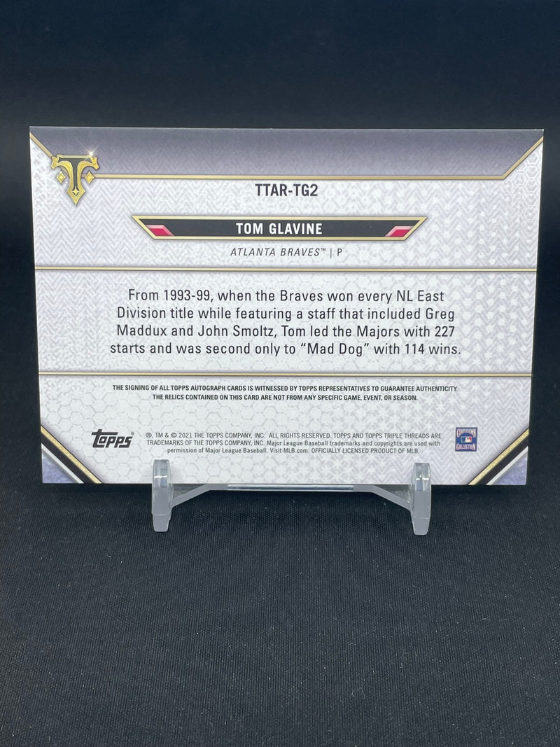 2021 TOPPS TRIPLE THREADS - T. GLAVINE - #TTAR-TG2 - #'D/27 - RELIC - AUTOGRAPH