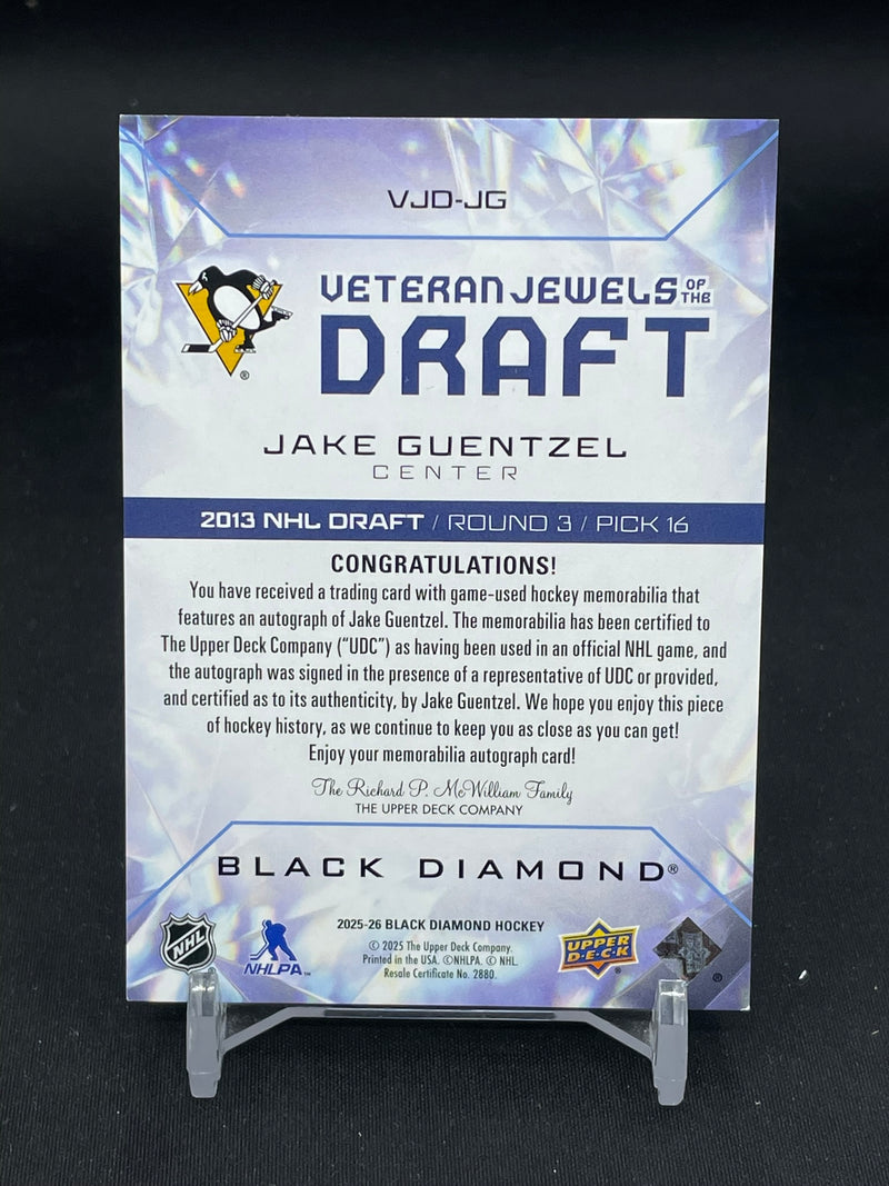 2025 UPPER DECK BLACK DIAMOND - VETERAN JEWELS OF THE DRAFT - J. GUENTZEL - #VJO-JG - #'D/49 - RELIC - AUTOGRAPH