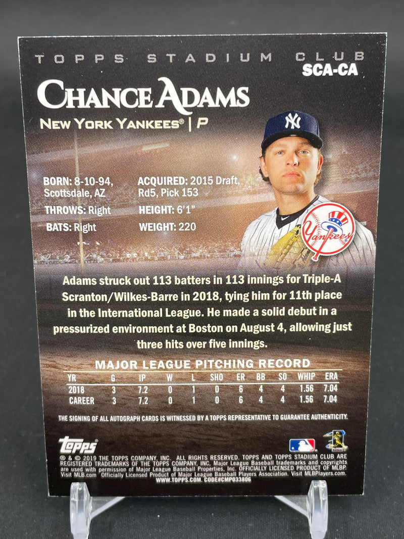2019 TOPPS STADIUM CLUB - C. ADAMS -