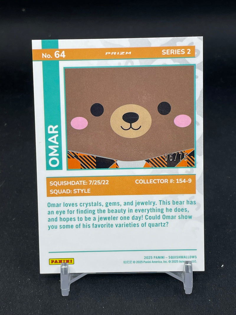 2025 PANINI PRIZM SQUISHMALLOWS SERIES TWO - TEAL PANDORA - OMAR - #64 - #'D/75