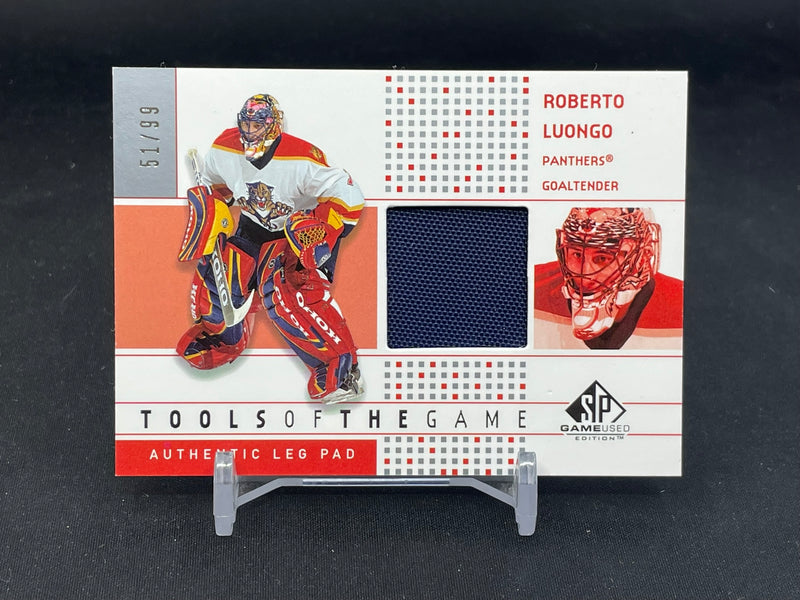 2002 UPPER DECK SP AUTHENTIC - TOOLS OF THE GAME - R. LUONGO - #TG-RL - #'D/99 - RELIC