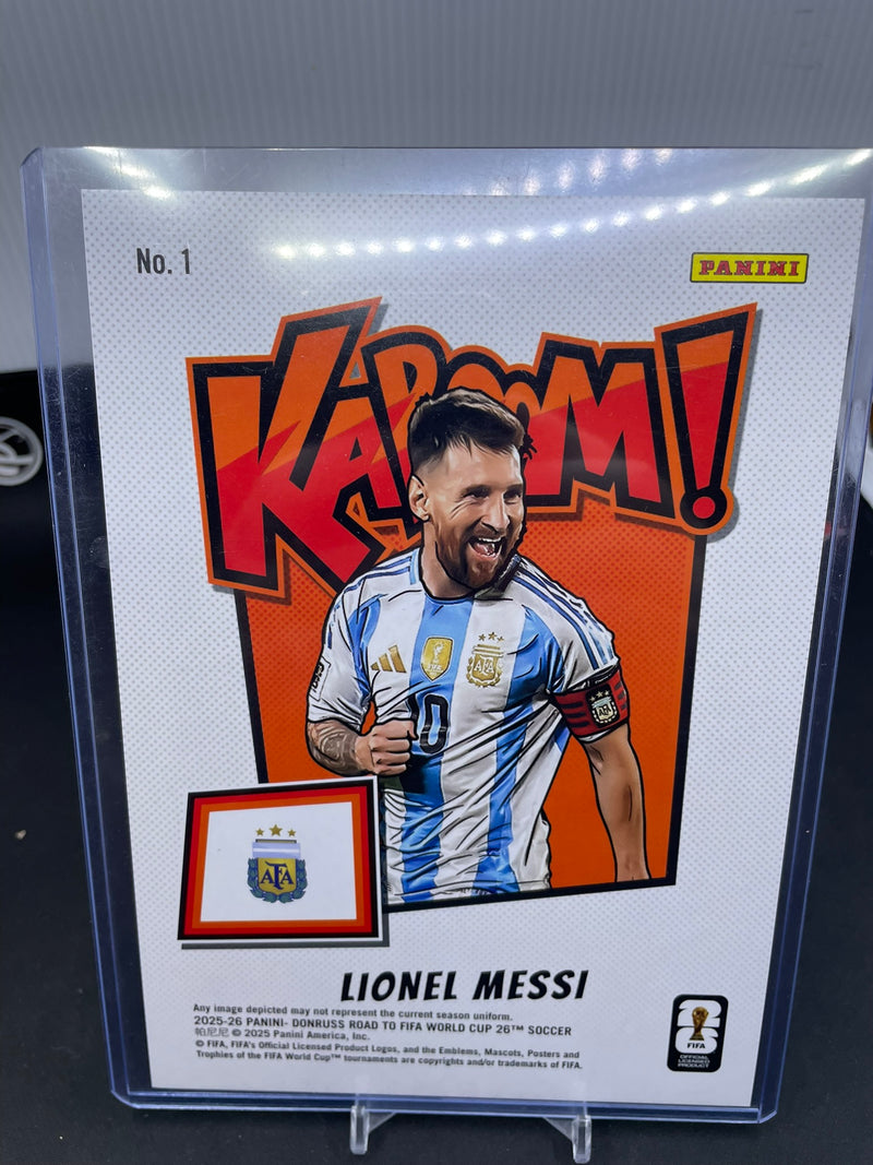 2025 PANINI DONRUSS ROAD TO FIFA WORLD CUP - JUMBO CARD - KABOOM! - L. MESSI -