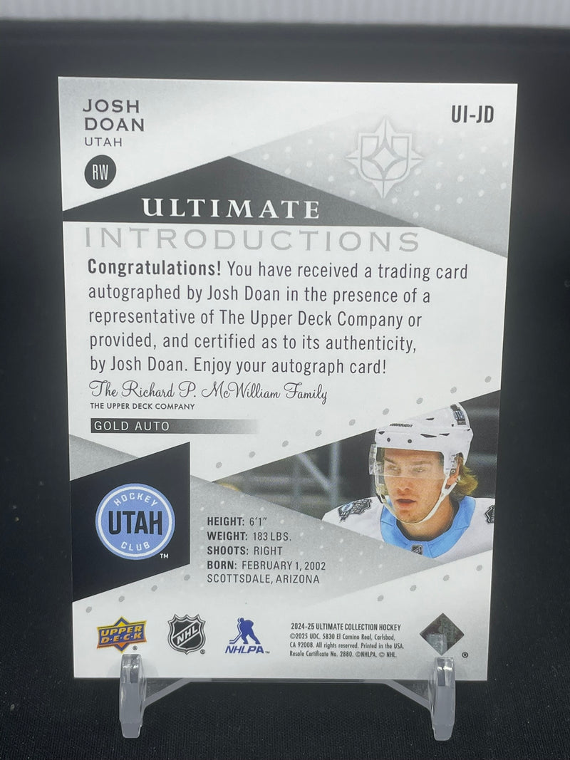 2024 UPPER DECK ULTIMATE - ULTIMATE INTRODUCTIONS - GOLD AUTO - J. DOAN - #UI-JG - #'D/49 - AUTOGRAPH - RC