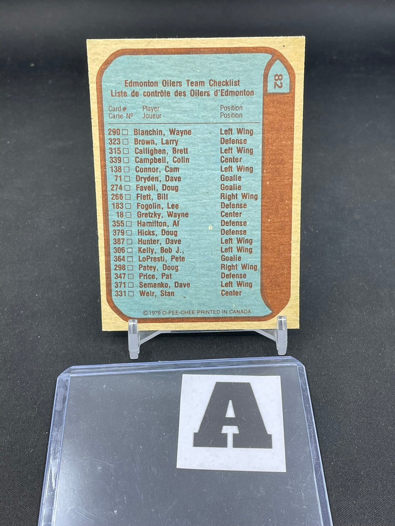 1979 O-PEE-CHEE - EDMONTON OILERS CHECKLIST -