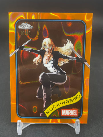 2025 TOPPS CHROME MARVEL - ORANGE LAVA REFRACTOR - MOCKINGBIRD - #37 - #'D/25