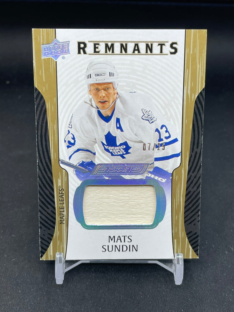 2024 UPPER DECK ENGRAINED ICONS - REMNANTS - M. SUNDIN - #R-SU - #'D/25 - RELIC
