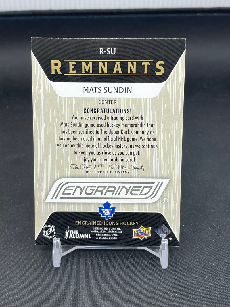 2024 UPPER DECK ENGRAINED ICONS - REMNANTS - M. SUNDIN - #R-SU - #'D/25 - RELIC