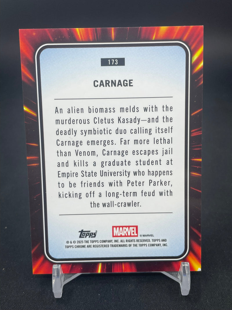 2025 TOPPS CHROME MARVEL - SPIDER WEB REFRACTOR - CARNAGE - #173 - #'D/399