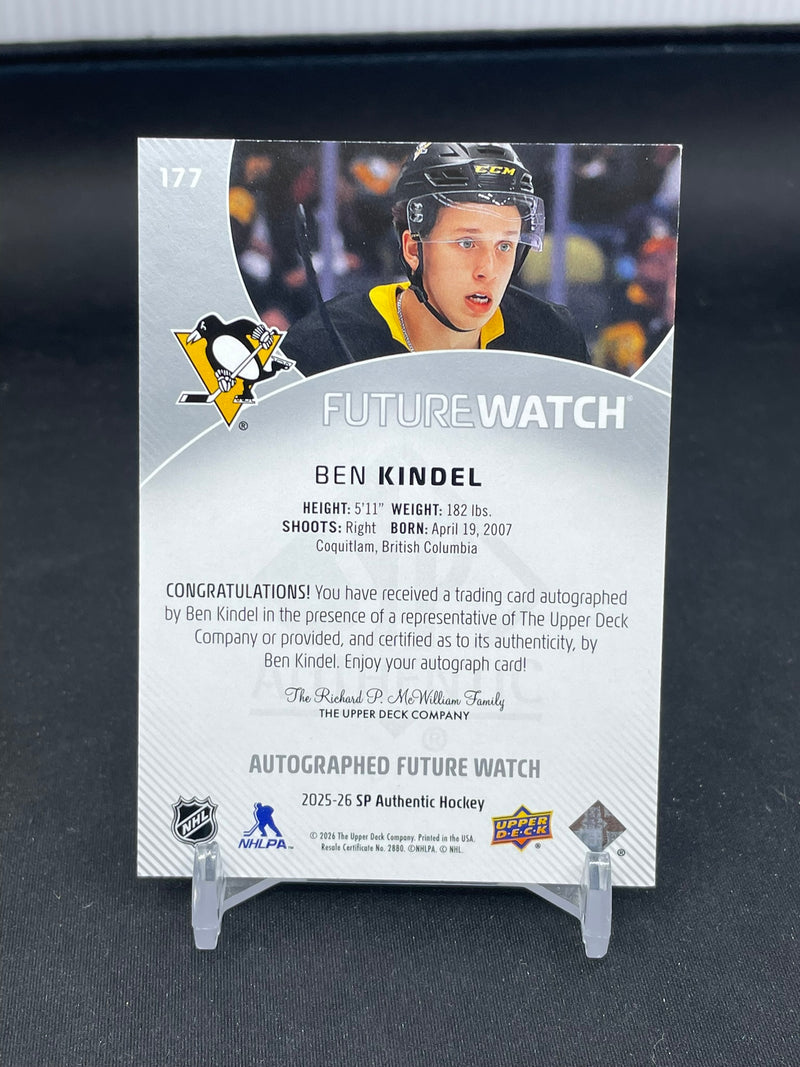 2025 UPPER DECK SP AUTHENTIC - HORIZONTAL FUTURE WATCH AUTO - B. KINDEL - #177 - #'D/599 - AUTOGRAPH - RC