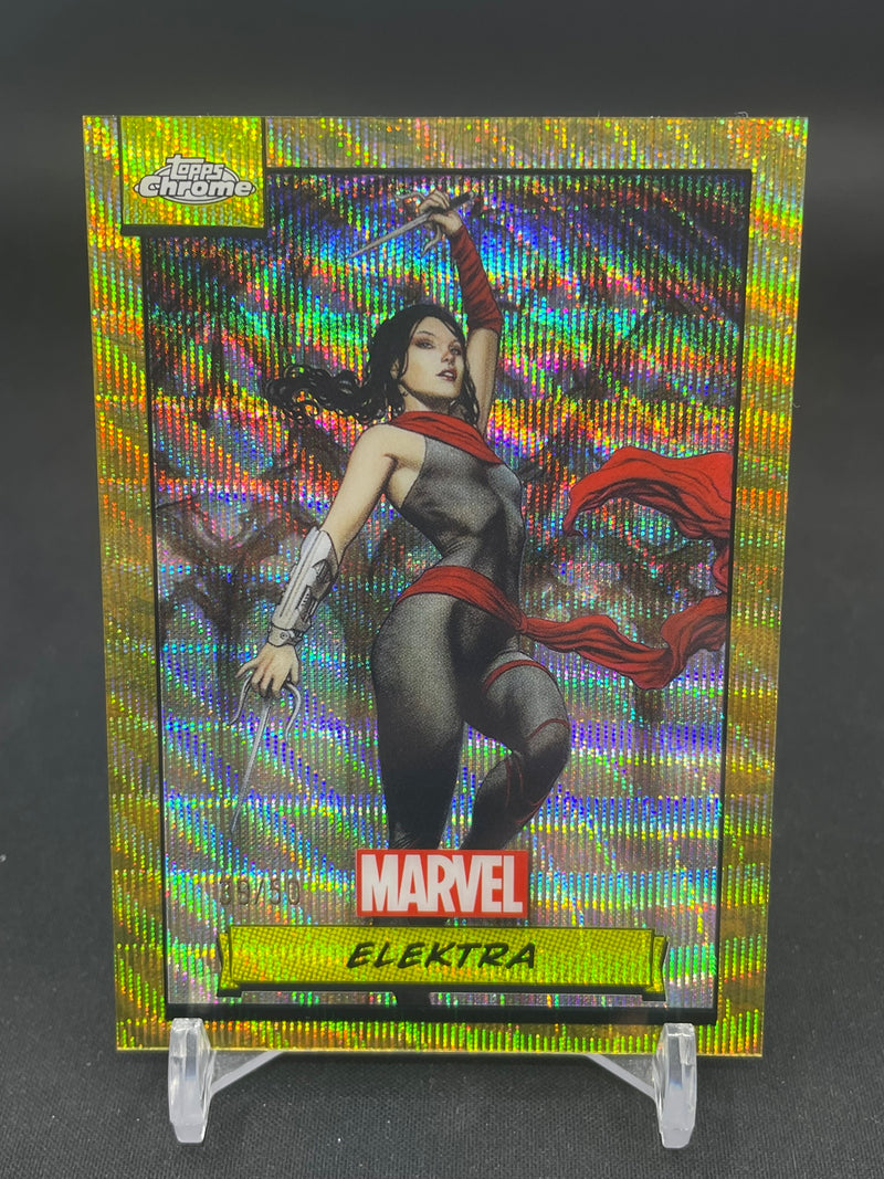 2024 TOPPS CHROME MARVEL - GOLD WAVE REFRACTOR - ELEKTRA - #79 - #'D/50