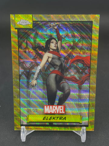 2024 TOPPS CHROME MARVEL - GOLD WAVE REFRACTOR - ELEKTRA - #79 - #'D/50