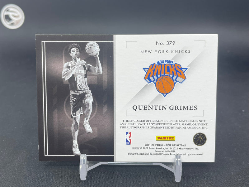 2021 PANINI NOIR - ROOKIE PATCH AUTOGRAPHS - Q. GRIMES - #379 - #'D/99 - RELIC - AUTOGRAPH - RC