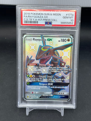 POKEMON - HIDDEN FATES PREMIUM COLLECTION - RAYQUAZA GX - PROMO - #177A - PSA 10