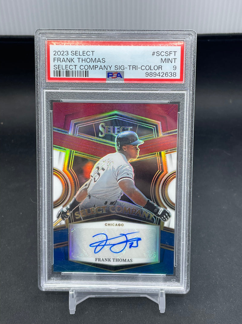2023 PANINI SELECT - TRI-COLOR SIGNATURES - SELECT COMPANY - F. THOMAS - #SCSFT - #'D/49 - AUTOGRAPH - PSA 9