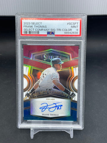 2023 PANINI SELECT - TRI-COLOR SIGNATURES - SELECT COMPANY - F. THOMAS - #SCSFT - #'D/49 - AUTOGRAPH - PSA 9