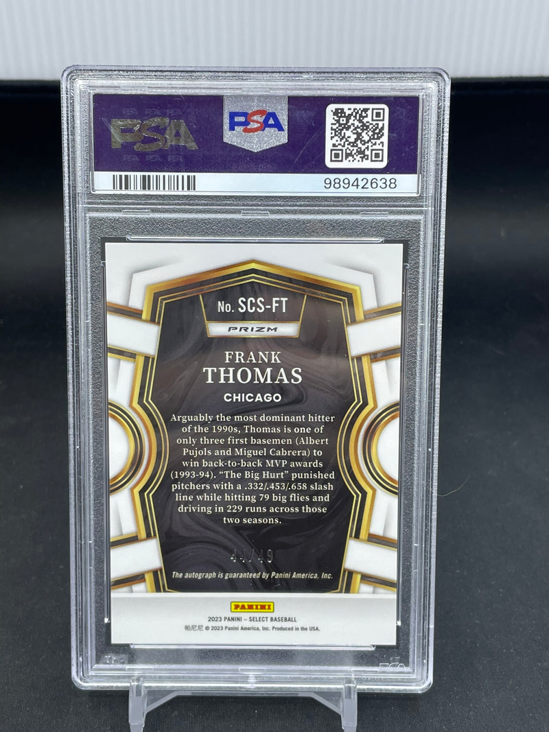 2023 PANINI SELECT - TRI-COLOR SIGNATURES - SELECT COMPANY - F. THOMAS - #SCSFT - #'D/49 - AUTOGRAPH - PSA 9