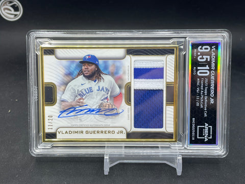 2023 TOPPS DEFINITIVE - FRAMED AUTOGRAPH PATCH - V. GUERRERO JR. - #FAC-VGJ - #'D/20 - RELIC - AUTOGRAPH - AC 9.5