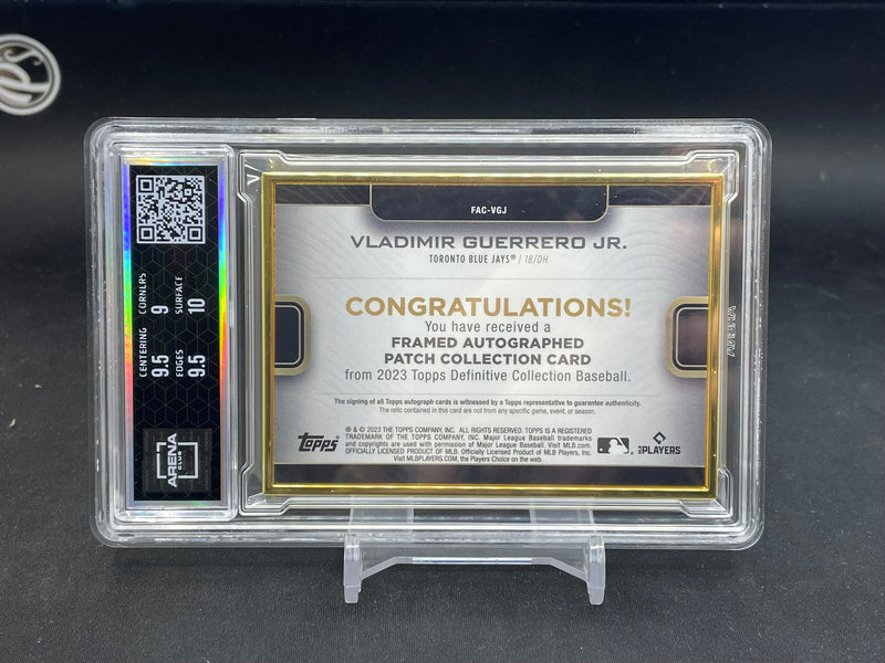2023 TOPPS DEFINITIVE - FRAMED AUTOGRAPH PATCH - V. GUERRERO JR. - #FAC-VGJ - #'D/20 - RELIC - AUTOGRAPH - AC 9.5