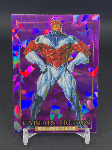 2024 UPPER DECK MARVEL MASTERPIECES '92 PLATINUM - PURPLE CRYSTALS - CAPTAIN BRITAIN - #15