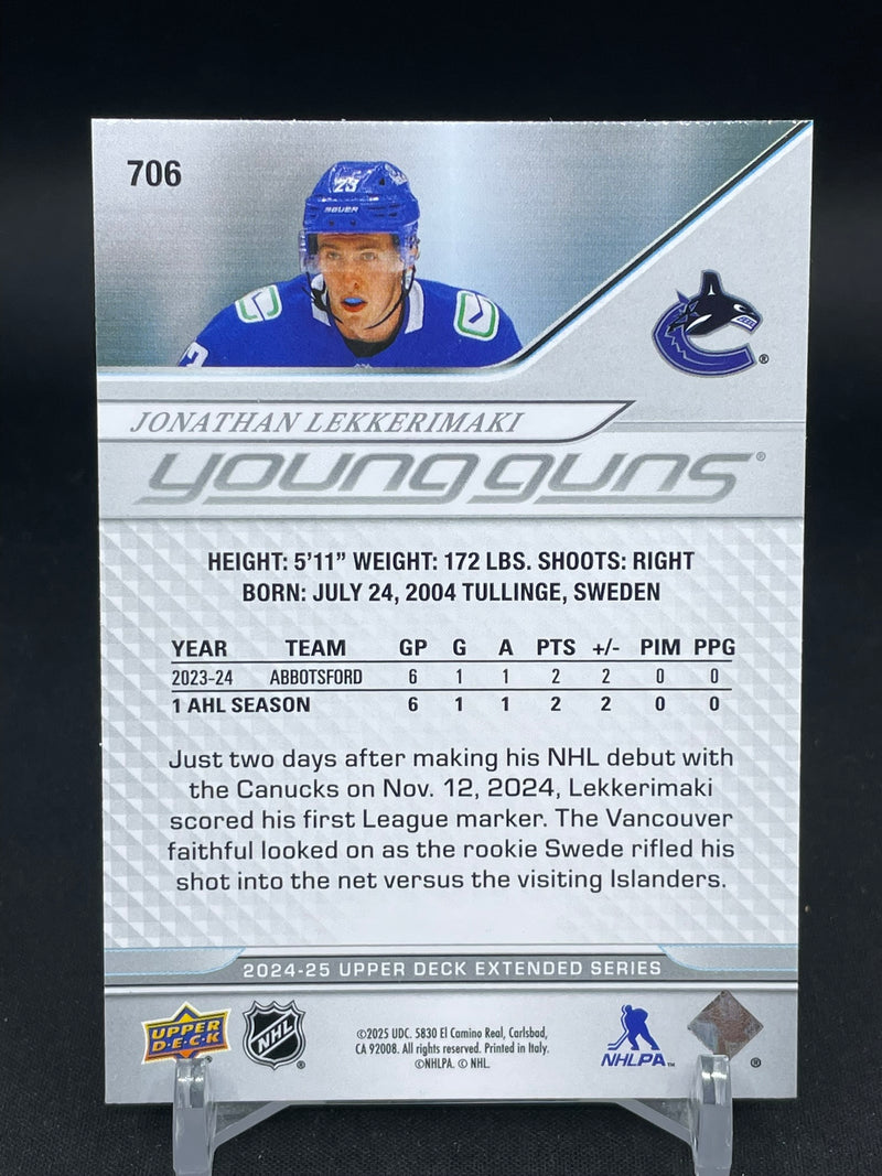 2024 UPPER DECK EXTENDED SERIES - YOUNG GUNS - J. LEKKERIMAKI -