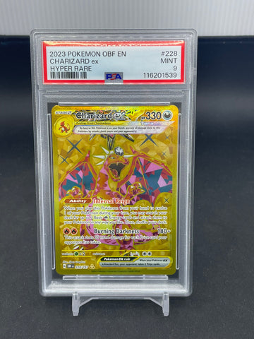 POKEMON - OBSIDIAN FLAMES - CHARIZARD EX - HYPER RARE - #228 - PSA 9