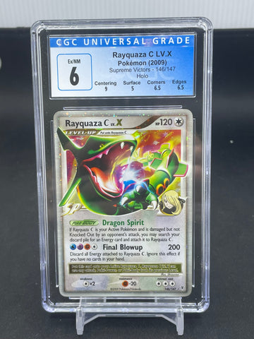 POKEMON - SUPREME VICTORS - RAYQUAZA C LV.X - HOLO - #146 - CGC 6