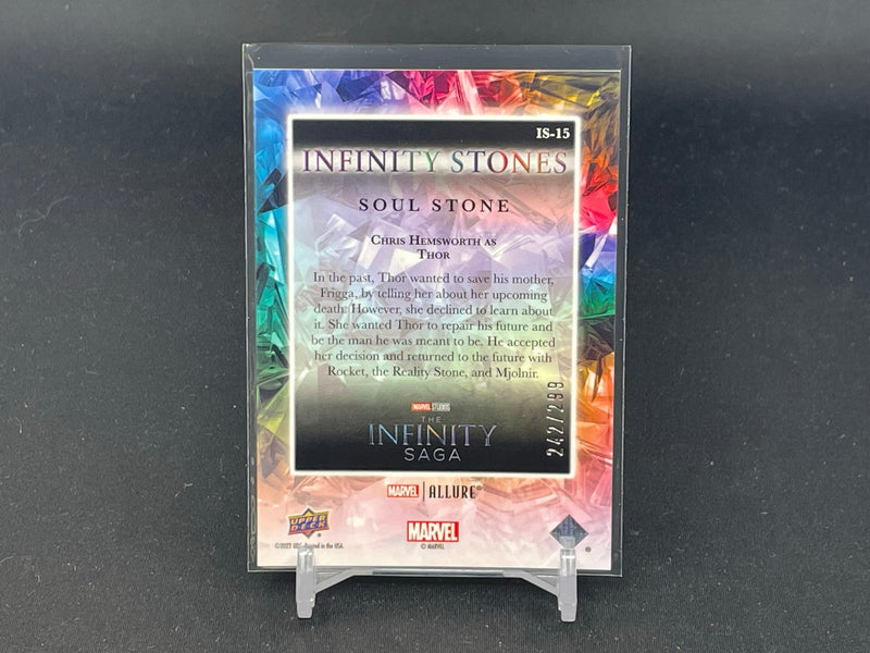 2022 UPPER DECK ALLURE MARVEL - INFINITY STONES - C. HEMSWORTH AS THOR - #IS-15 - #'D/299