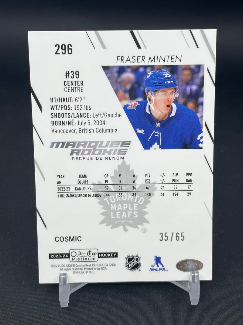 2023 UPPER DECK O-PEE-CHEE PLATINUM - COSMIC - MARQUEE ROOKIE - F. MINTEN - #296 - #'D/65 - RC