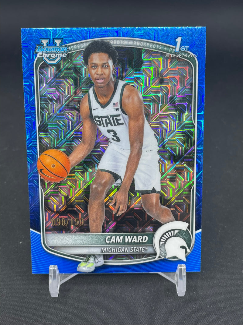 2025 TOPPS BOWMAN CHROME UNIVERSITY - BLUE MOJO REFRACTOR - 1ST BOWMAN - C. WARD - #BCP-53 - #'D/150