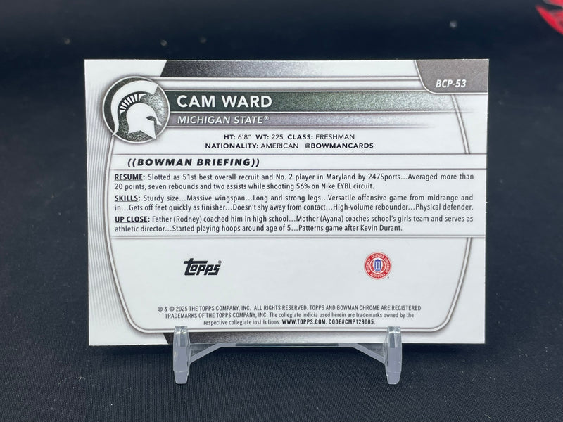 2025 TOPPS BOWMAN CHROME UNIVERSITY - BLUE MOJO REFRACTOR - 1ST BOWMAN - C. WARD - #BCP-53 - #'D/150
