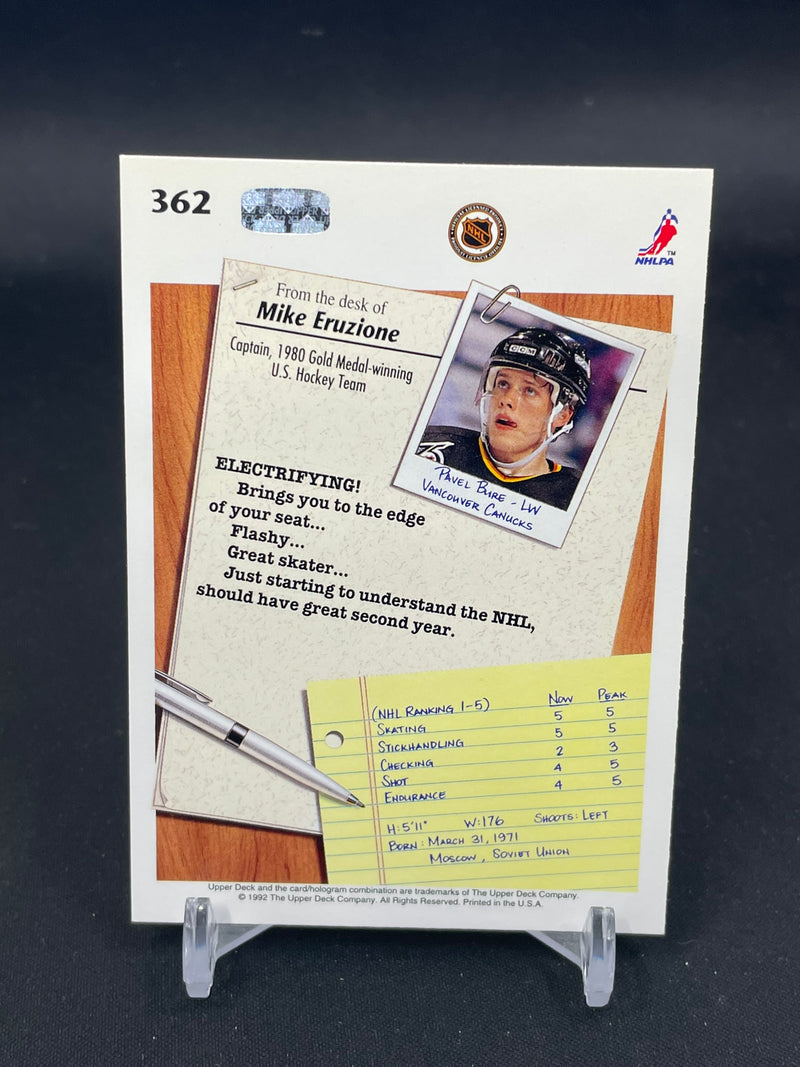 1992 UPPER DECK - ROOKIE REPORT - P. BURE -