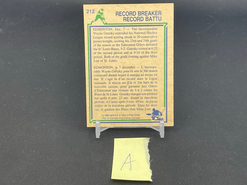 1983 O-PEE-CHEE - RECORD BREAKERS - W. GRETZKY -