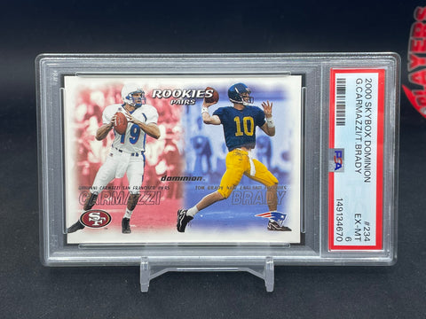 2000 SKYBOX DOMINION - ROOKIE PAIRS - G. CARMAZZI / T. BRADY - #234 - PSA 6