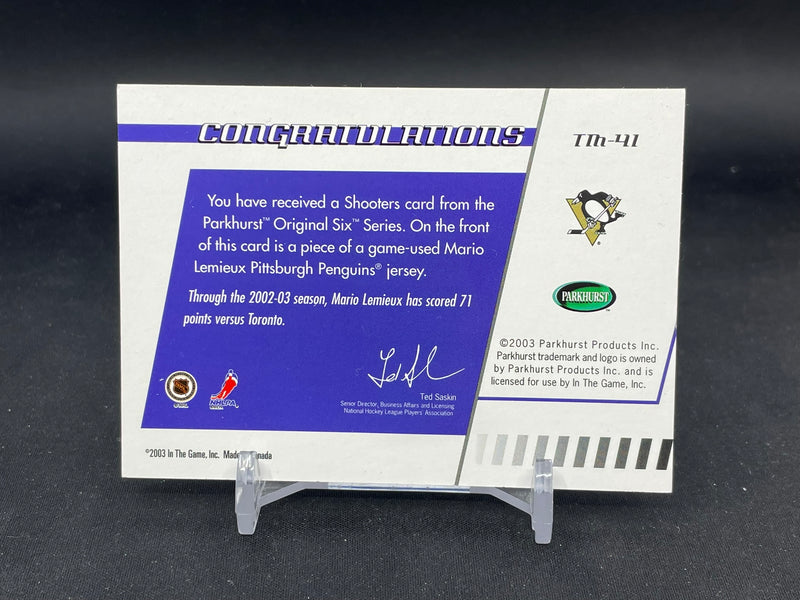 2003 PARKHURST IN THE GAME - ORIGINAL 6 SHOOTERS - M. LEMIEUX -