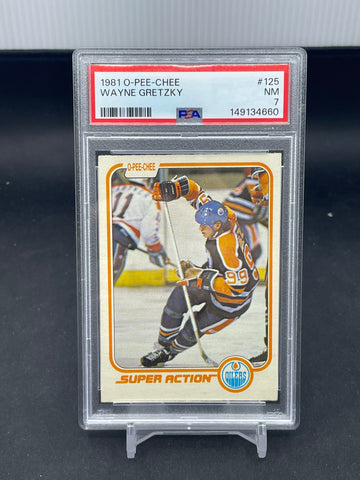 1981 O-PEE-CHEE - SUPER ACTION - W. GRETZKY - #125 - PSA 7