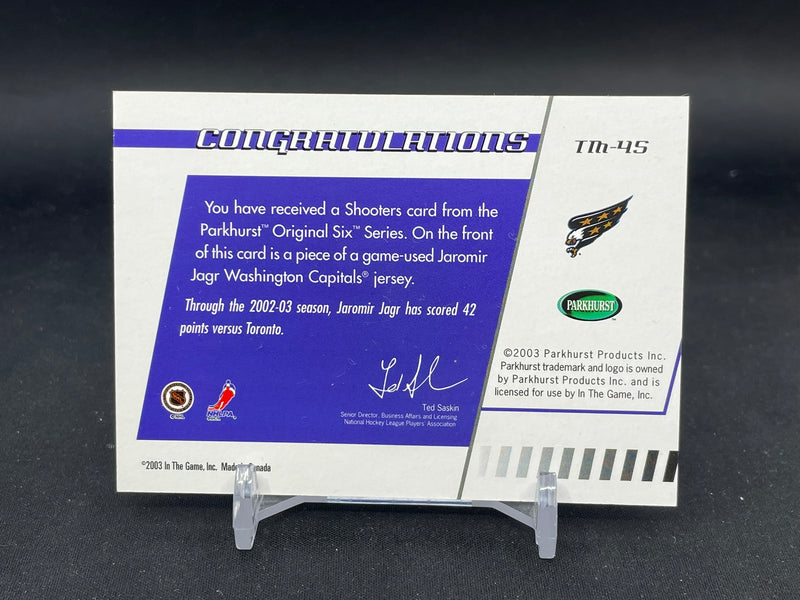 2003 PARKHURST IN THE GAME - ORIGINAL SIX SHOOTERS - J. JAGR -